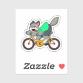 Sticker Chat avec vélo (Feuille)