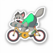 Sticker Chat avec vélo (Recto)