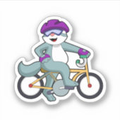 Sticker Chat avec vélo (Devant)