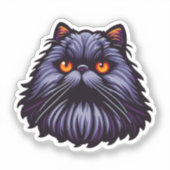 Sticker Chat Beige Carton mignon - Chubby et Happy Feline (Recto)