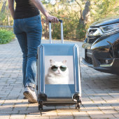 Sticker Chat blanc avec lunettes de soleil, félin cool, ch (Valise Insitu)