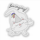 Sticker Chat blanc Kute Kitty Party (Devant)