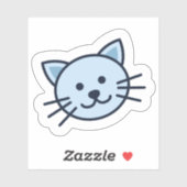 Sticker Chat bleu mignon (Feuille)