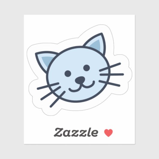 Sticker Chat bleu mignon (Feuille)