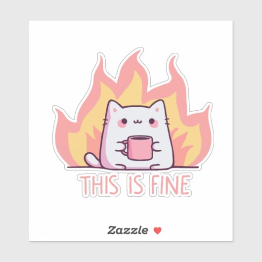 Sticker Chat, Ça Va Bien (Feuille)