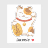 Sticker Chat Calico Lucky Japonais, Maneki Neko (Feuille)