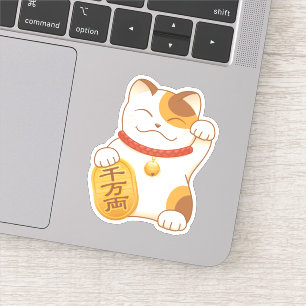 Sticker Chat Calico Lucky Japonais, Maneki Neko