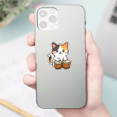 Sticker Chat calicot Conga Rythme de percussion (Téléphone)
