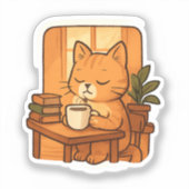 Sticker Chat calme mais concentré (Recto)