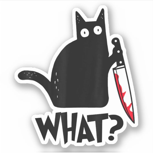 Sticker Chat Ce Chat Noir Drôle Chemise Meurtre Chat Avec (Devant)