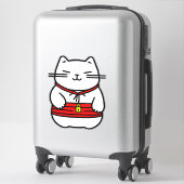 Sticker Chat chanceux japonais ou Maneki-Neko (Sur valise)