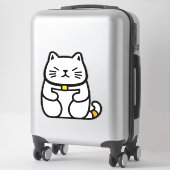 Sticker Chat chanceux japonais ou Maneki-Neko (Sur valise)