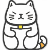 Sticker Chat chanceux japonais ou Maneki-Neko (Devant)