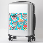 Sticker Chat chapeauté (Sur valise)