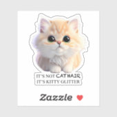 Sticker Chat chaton blanc et orange moelleux (Feuille)