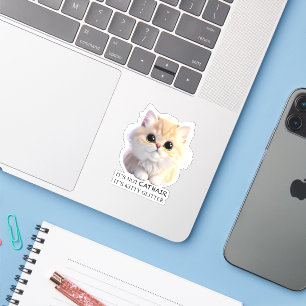 Sticker Chat chaton blanc et orange moelleux