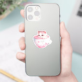 Sticker Chat Chibi Rose Kawaii Avec Une Mignonne Couronne (Téléphone)