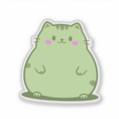 Sticker Chat Chubby Matcha Vert (Devant)