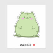 Sticker Chat Chubby Matcha Vert (Feuille)
