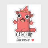 Sticker Chat-chup Funny Ketchup Pun (Feuille)