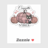 Sticker Chat Citrouille rose Coquette T-shirt surdimension (Feuille)