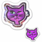 Sticker Chat clignotant Fun Cosmos Sparkle (Devant)