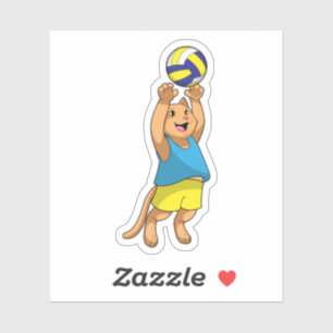 Sticker Chat comme joueur de volley-ball avec volleyball