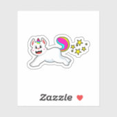 Sticker Chat comme licorne (Feuille)