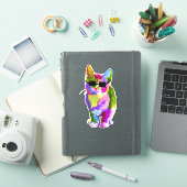 Sticker chat cool mignon coloré (Couverture iPad)