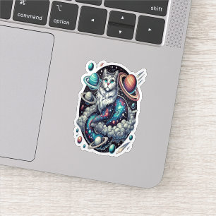 Sticker Chat cosmique Une aventure céleste