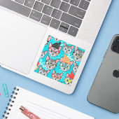 Sticker Chat dans le casquette (Ordinateur portable avec iPhone)