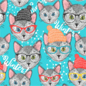 Sticker Chat dans le casquette (Devant)