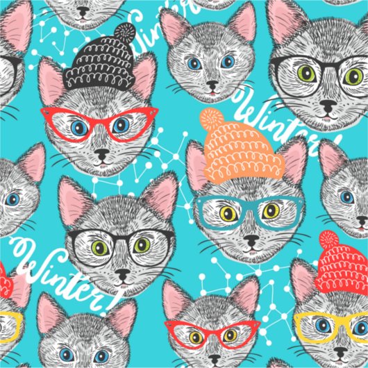 Sticker Chat dans le casquette (Devant)