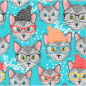 Sticker Chat dans le casquette (Devant)