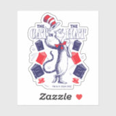 Sticker Chat dans le Casquette | Lecture de livres (Feuille)