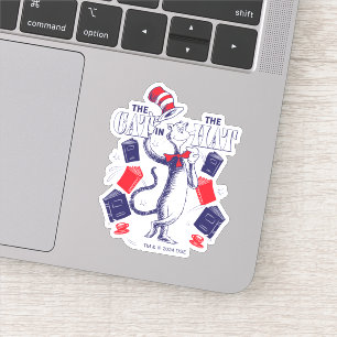 Sticker Chat dans le Casquette Lecture de livres