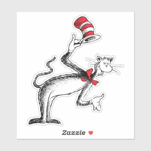 Sticker Chat dans le Casquette prend une chèvre (Feuille)