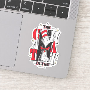 Sticker Chat dans le Casquette   Texte B&W