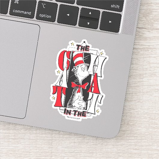 Sticker Chat dans le Casquette | Texte B&W (Détail)