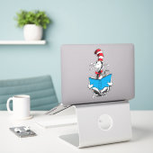 Sticker Chat dans le chapeau en lecture (Ordinateur portable sur le bureau)