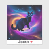 Sticker Chat dans l'espace (Feuille)