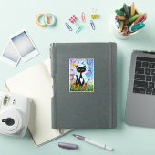 Sticker Chat dans un jardin d'art abstrait (Couverture iPad)