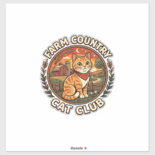 Sticker Chat de campagne - Cadeau pour amateur de chat de