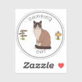 Sticker Chat de camping (Feuille)