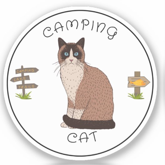 Sticker Chat de camping (Recto)