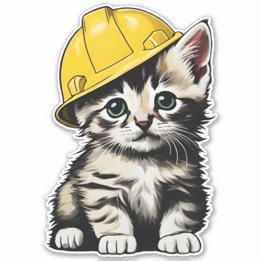 Sticker Chat de construction (Devant)