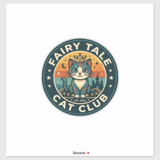 Sticker Chat de conte de fée Design de chat mignon - Chat (Feuille)