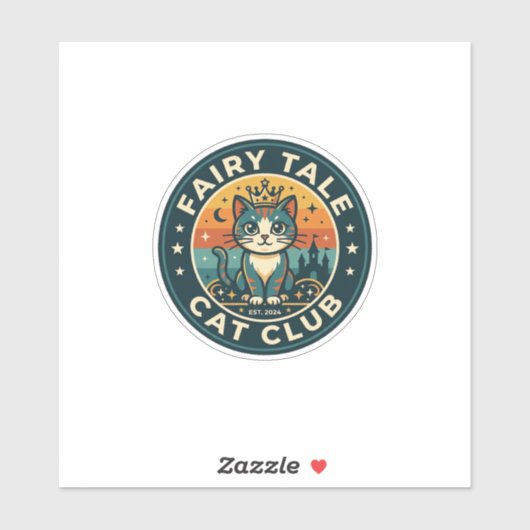 Sticker Chat de conte de fée Design de chat mignon - Chat (Feuille)