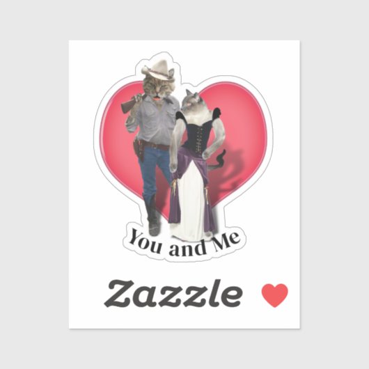 Sticker Chat de cow-boy occidental (Feuille)