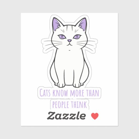 Sticker Chat de dessin animé drôle (Feuille)